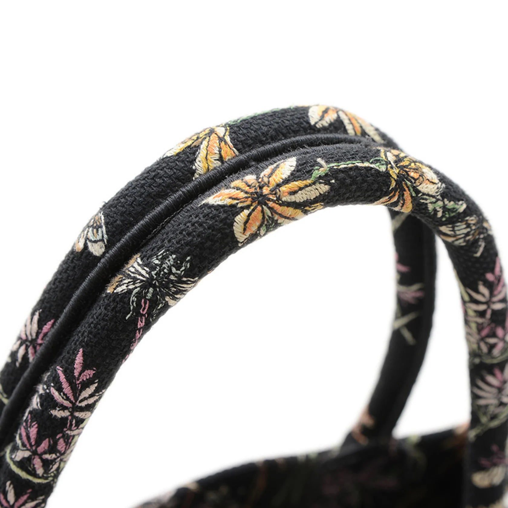 Christian Dior Dior Book Tote Borsa media in tela floreale nera M1296 BP - Etoilux