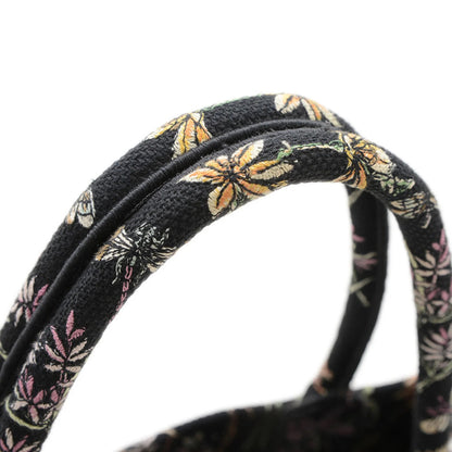 Christian Dior Dior Book Tote Borsa media in tela floreale nera M1296 BP - Etoilux