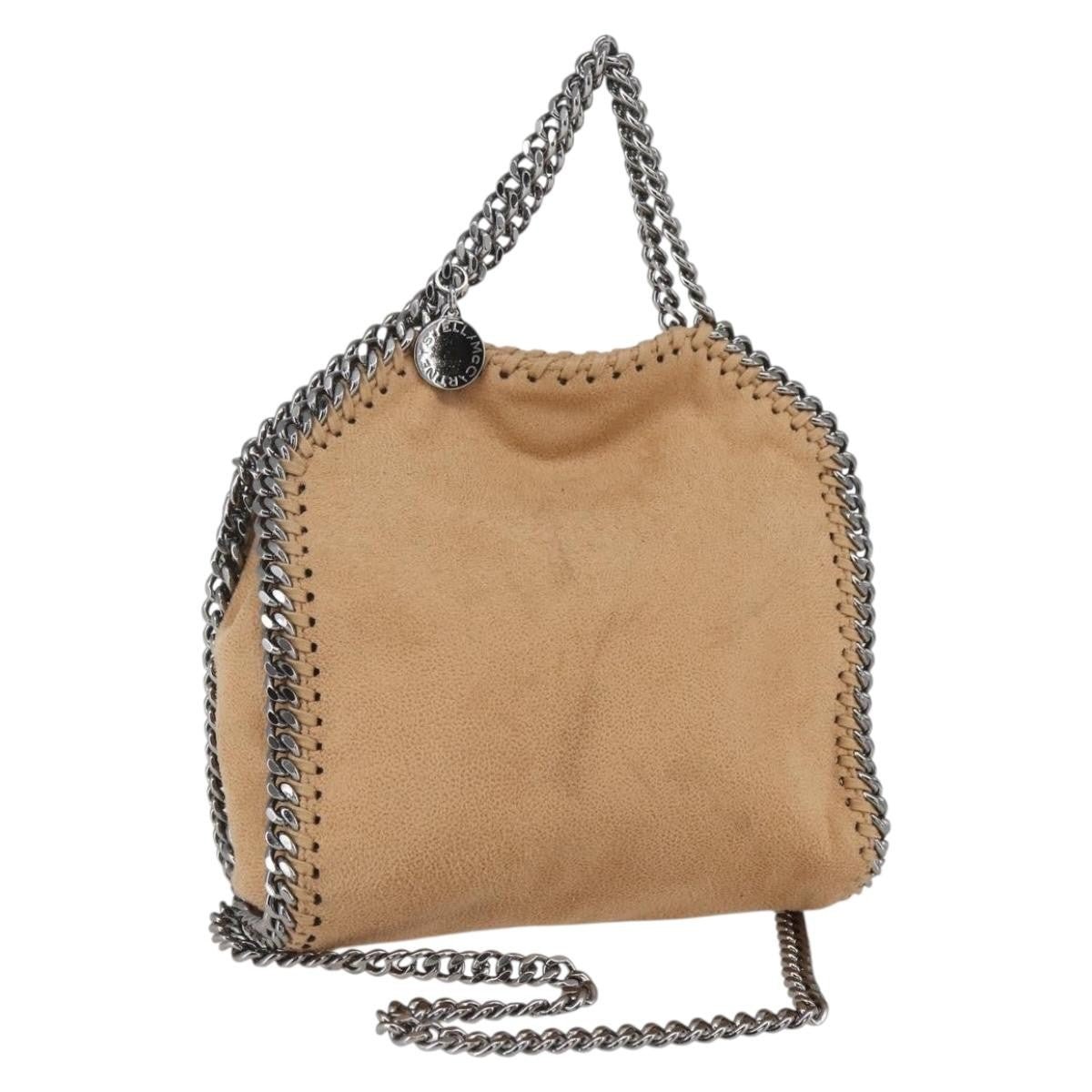 Stella McCartney Falabella Fold Over Shaggy Tiny – Beige / 18 cm - Etoilux