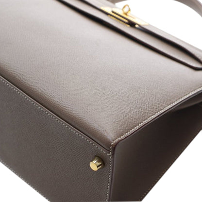 Hermès Kelly Sellier 32 Pelle Epsom Etoupe Hardware Oro 2015 – 32 cm - Etoilux