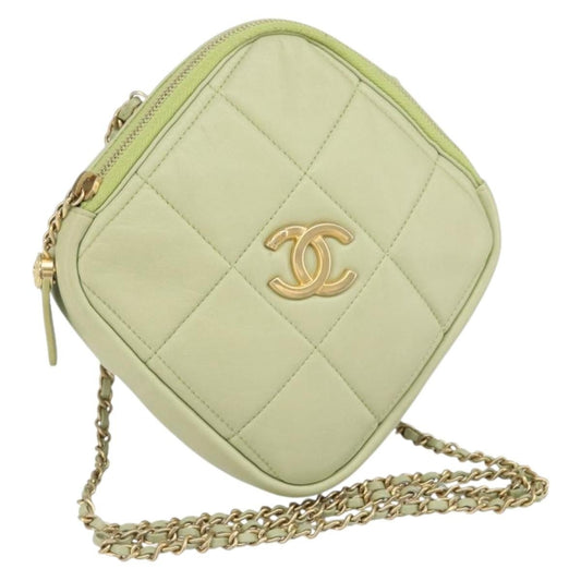 Chanel Diamond Mini Bag Pelle di Agnello Verde Menta – 18 cm - Etoilux