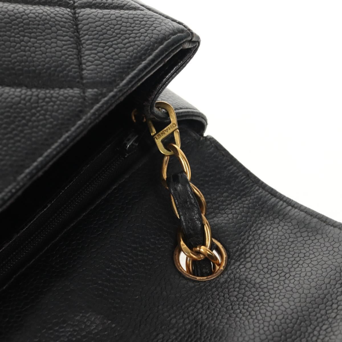 Chanel Single Flap Vintage Pelle Caviar Nera Hardware Oro – 27 cm - Etoilux