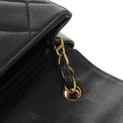Chanel Single Flap Vintage Pelle Caviar Nera Hardware Oro – 27 cm - Etoilux