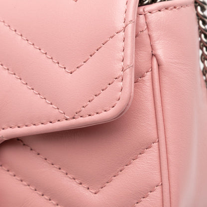 Gucci Mini GG Marmont Matelassé in Pelle Rosa – Tracolla - Etoilux