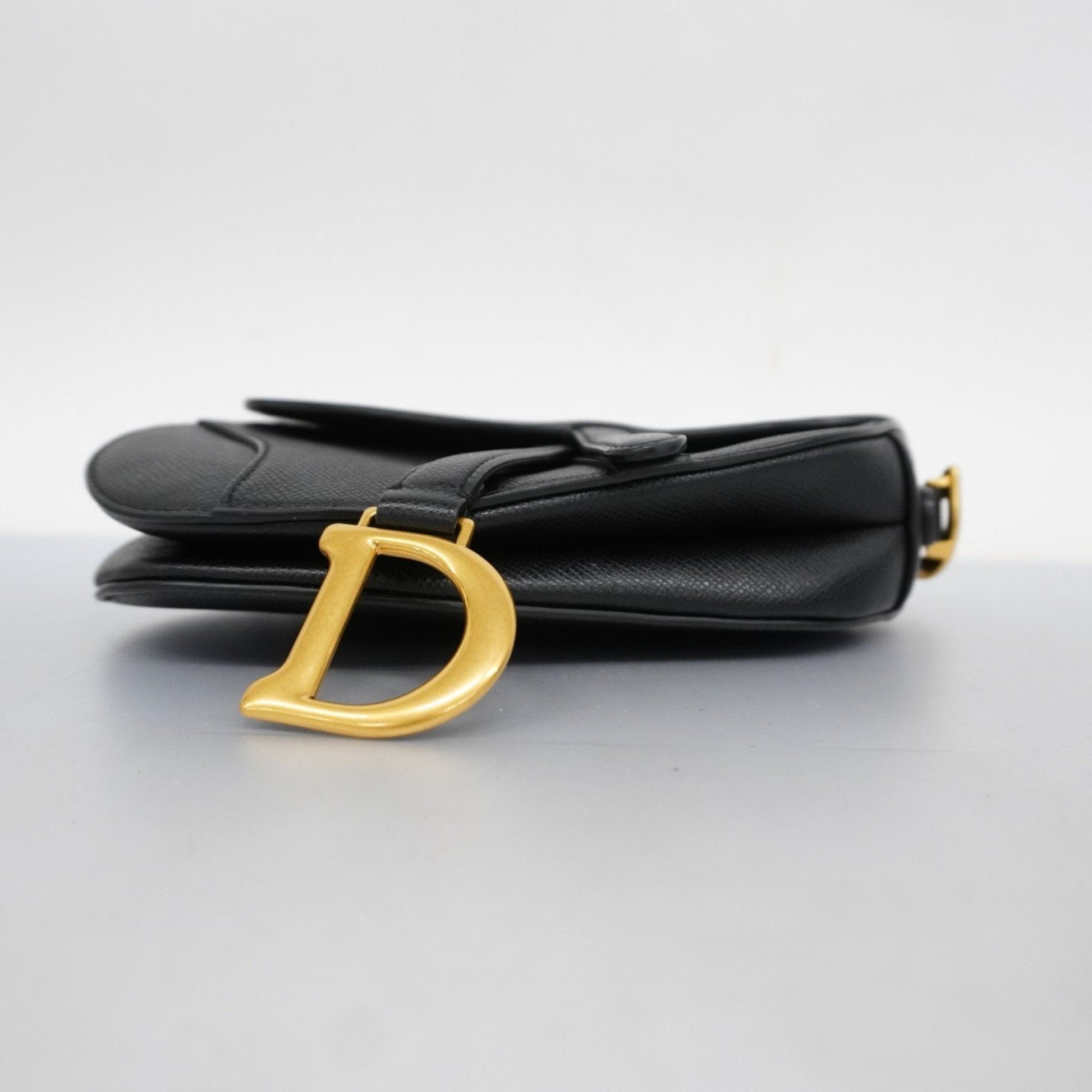Christian Dior Saddle Mini – Pelle nera, hardware dorato - Etoilux