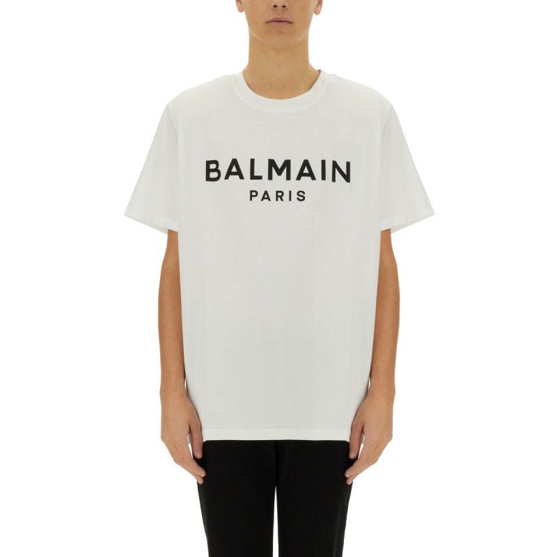 BALMAIN – T-shirt in cotone con logo - Etoilux