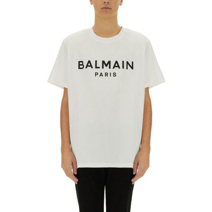 BALMAIN – T-shirt in cotone con logo - Etoilux