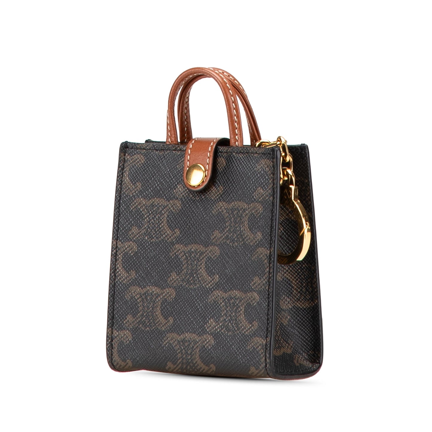 Celine – Ciondolo/Borsa Mini Triomphe in Tela Rivestita – Marrone (2021) - Etoilux