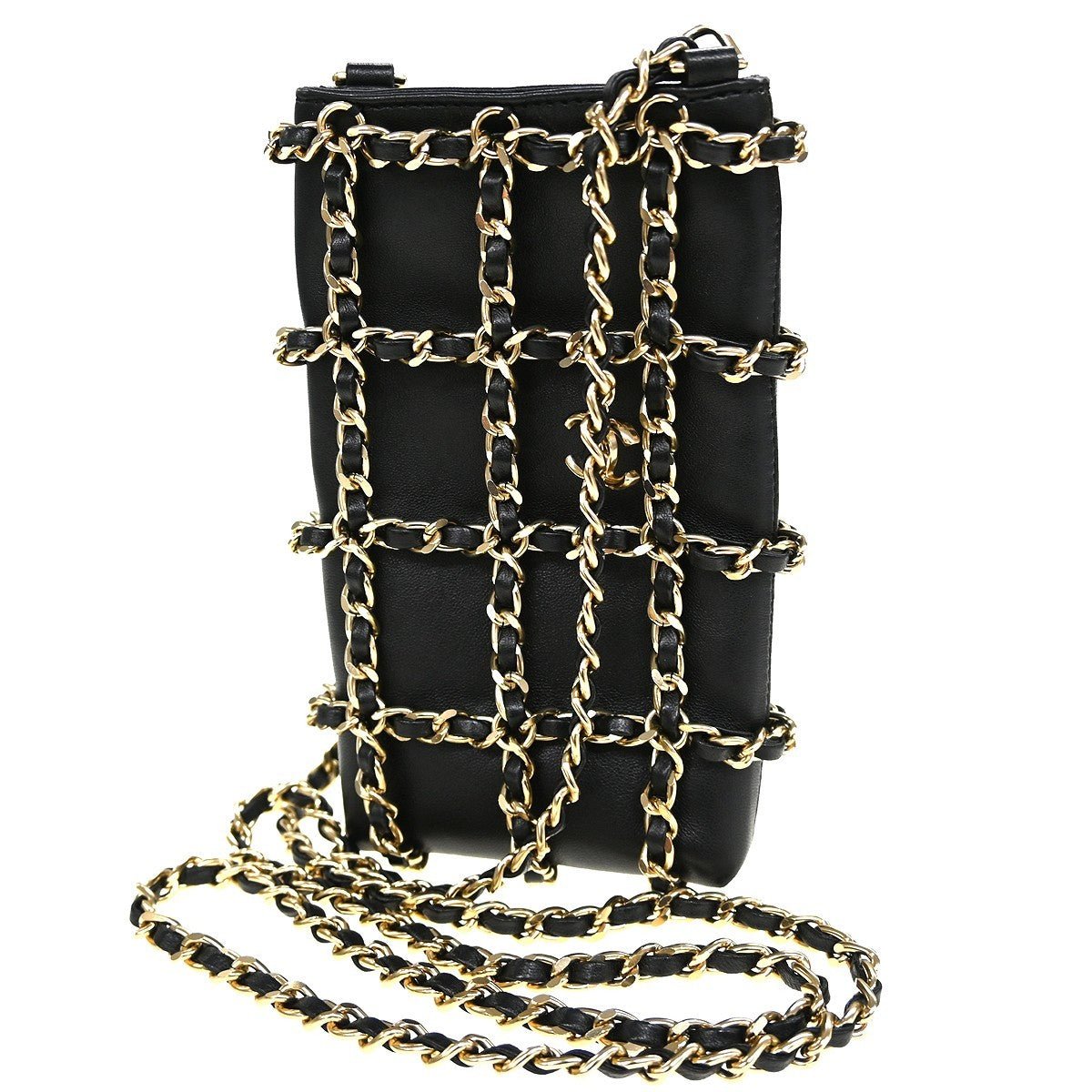 Chanel Tech Me Out Pochette con Catena Pelle di Agnello Nera – 17 cm - Etoilux