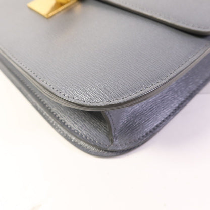 Céline Classic Box Medium Liséré Grigio Ardesia Hardware Dorato – 23 cm - Etoilux