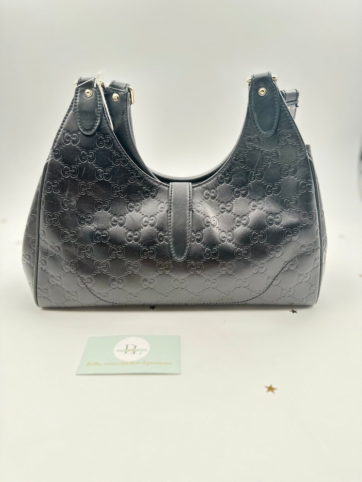 Gucci Jackie Medium in pelle Guccissima nera – 2000s - Etoilux