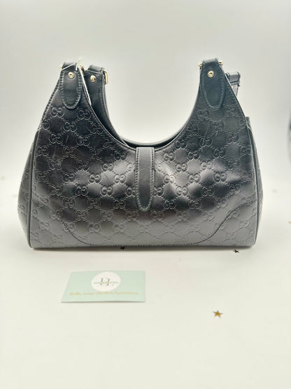 Gucci Jackie Medium in pelle Guccissima nera – 2000s - Etoilux