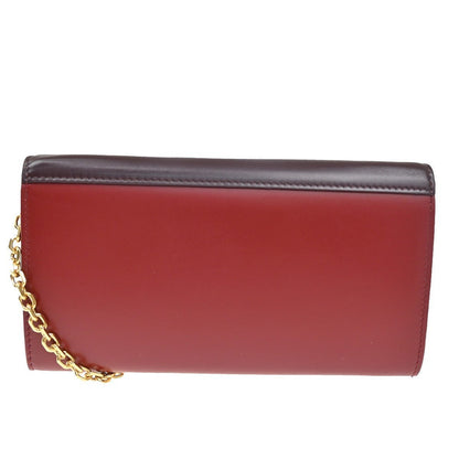 Céline C Wallet on Chain Pelle Bicolor Bordeaux/Rosso – 18,5 cm - Etoilux