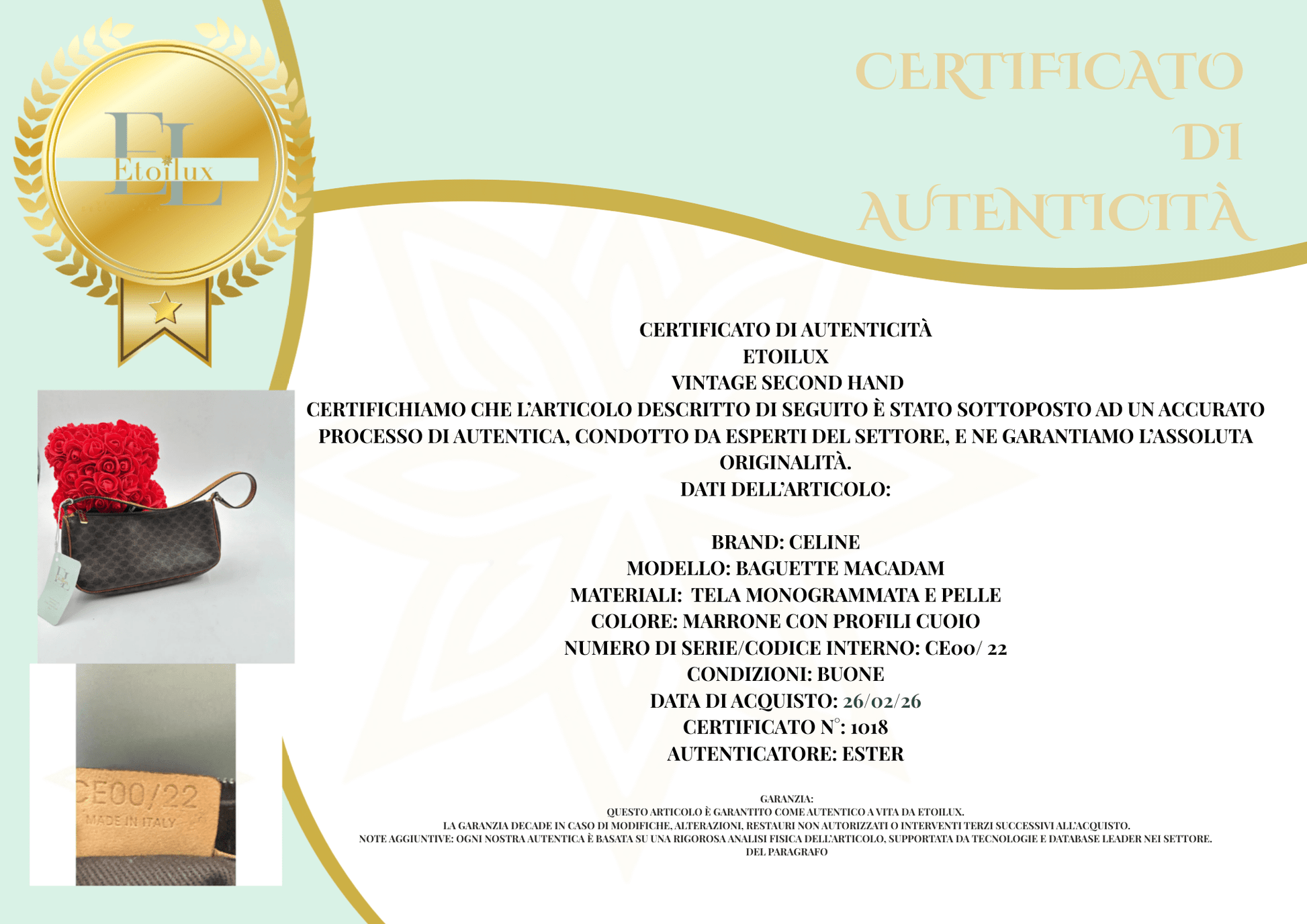 CELINE Baguette Macadam – Vintage Anni ‘90 - Etoilux