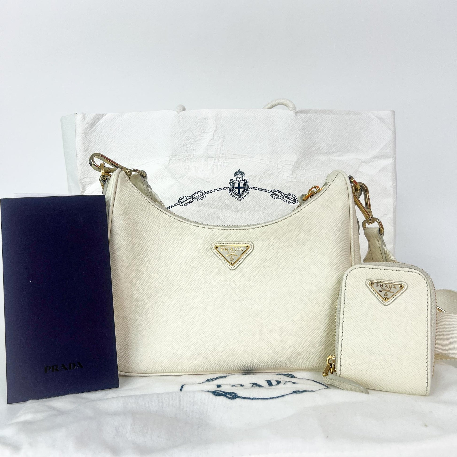  Prada Re-Edition 2005 con dotazione completa dustbag booklet mini pochette