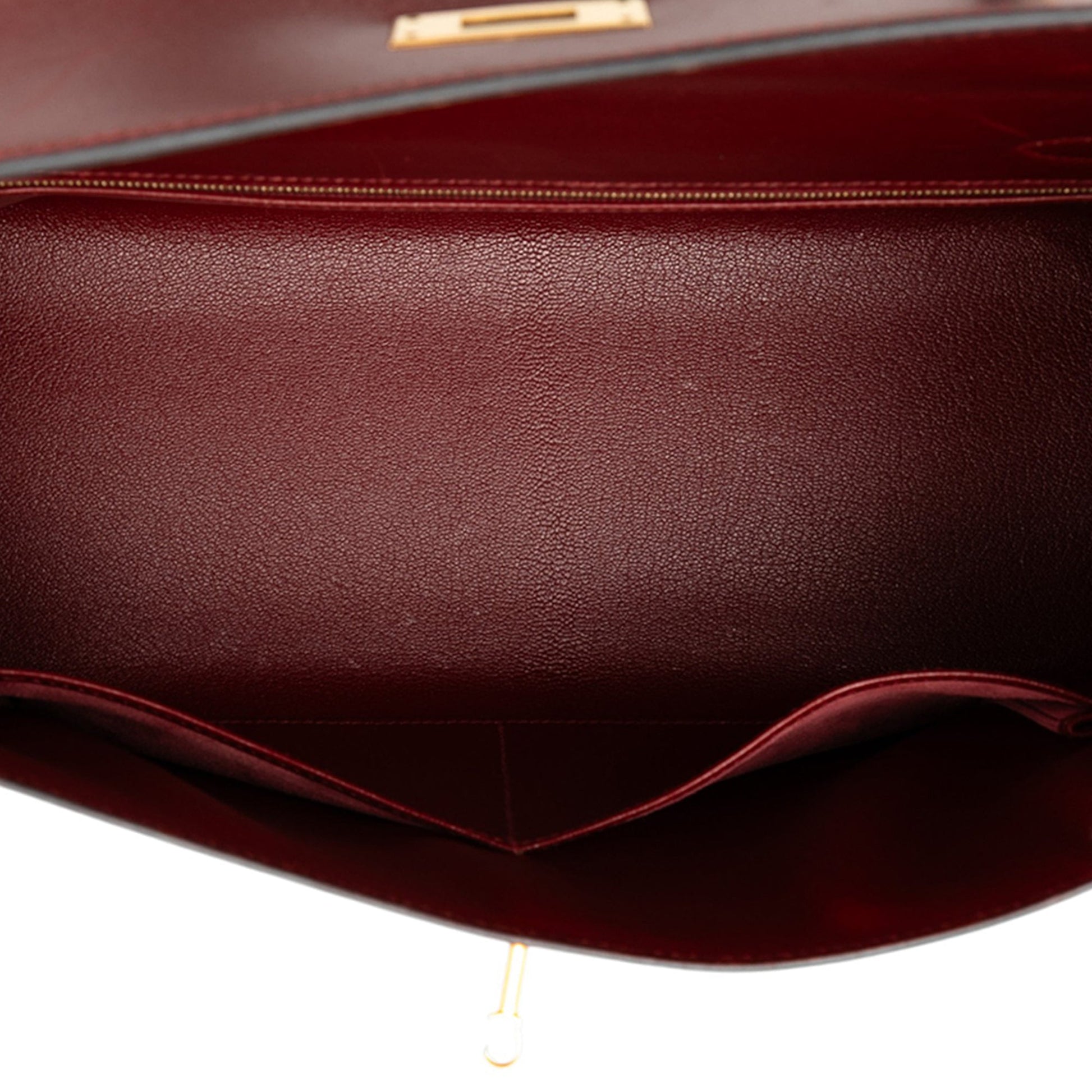 Hermès Kelly Retourne 32 Pelle Box Calf – Rosso – Hardware dorato - Etoilux
