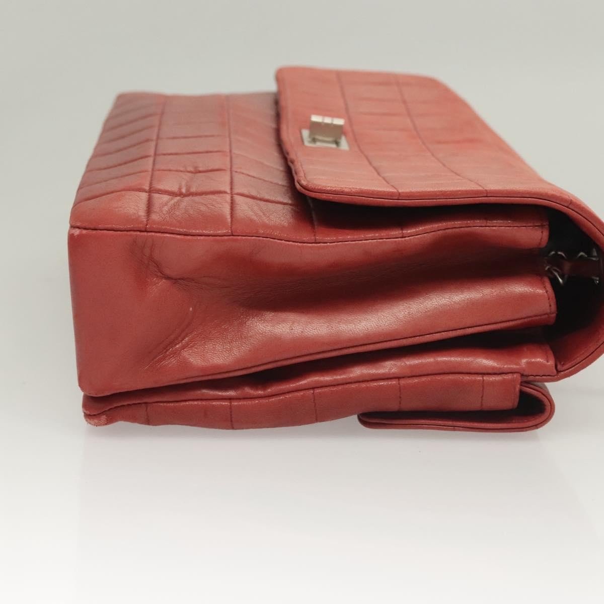 Chanel Chocolate Bar Reissue Flap Pelle di Agnello Rosso – 31 cm - Etoilux