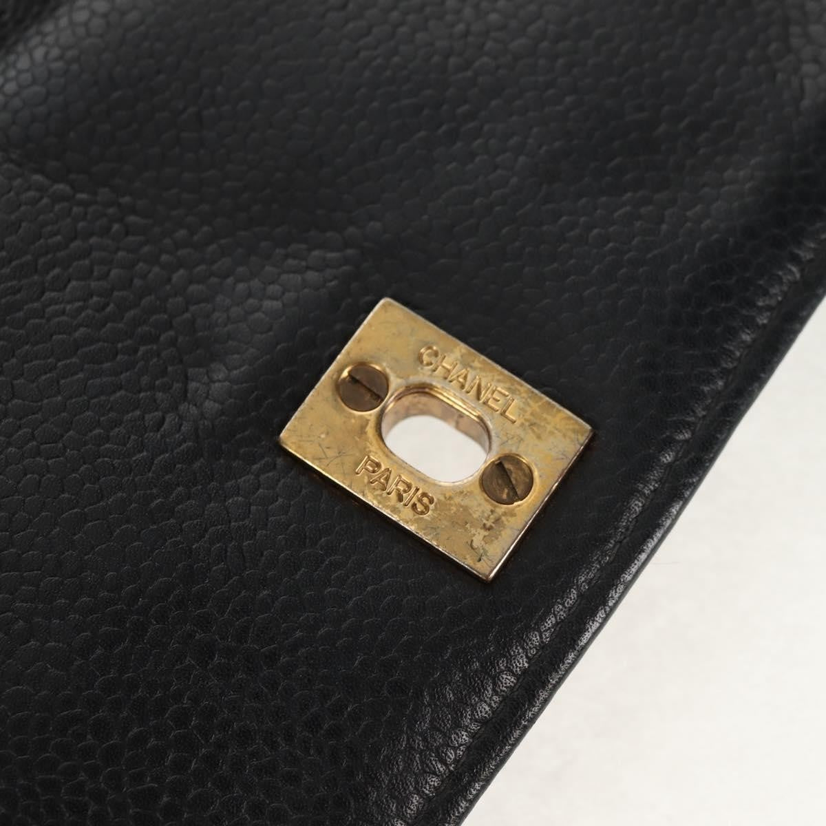 Chanel Single Flap Vintage Pelle Caviar Nera Hardware Oro – 27 cm - Etoilux