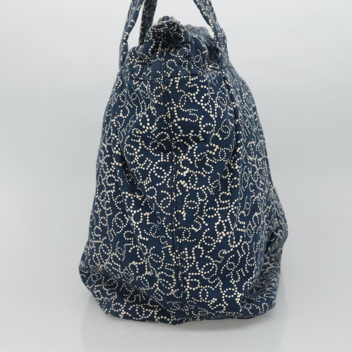 Chanel Vintage Tote Grande in Tela Stampata CC – Blu Navy - Etoilux