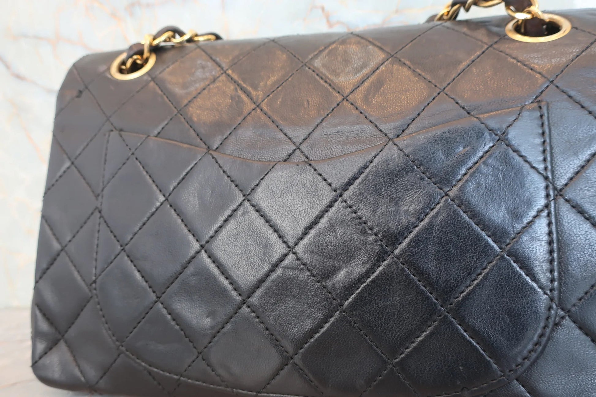 Chanel Timeless Classic Double Flap Small – Pelle di Agnello Nera / Oro – 23 cm - Etoilux