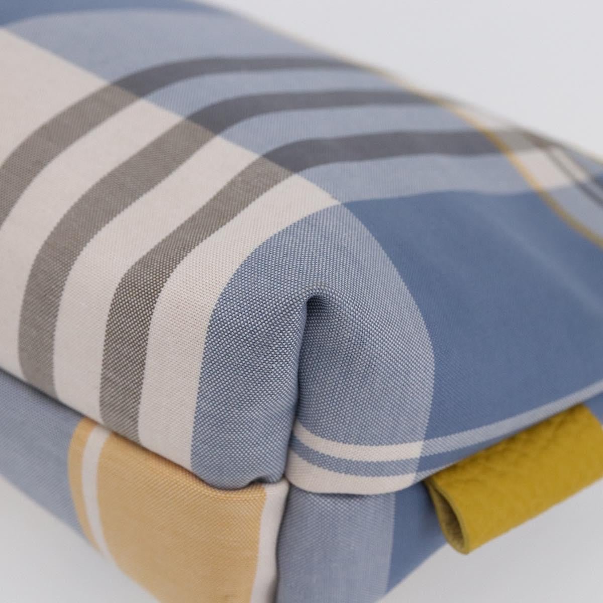 Burberry Nova Check Pochette in Tela Canvas Azzurra e Giallo Senape — Small - Etoilux