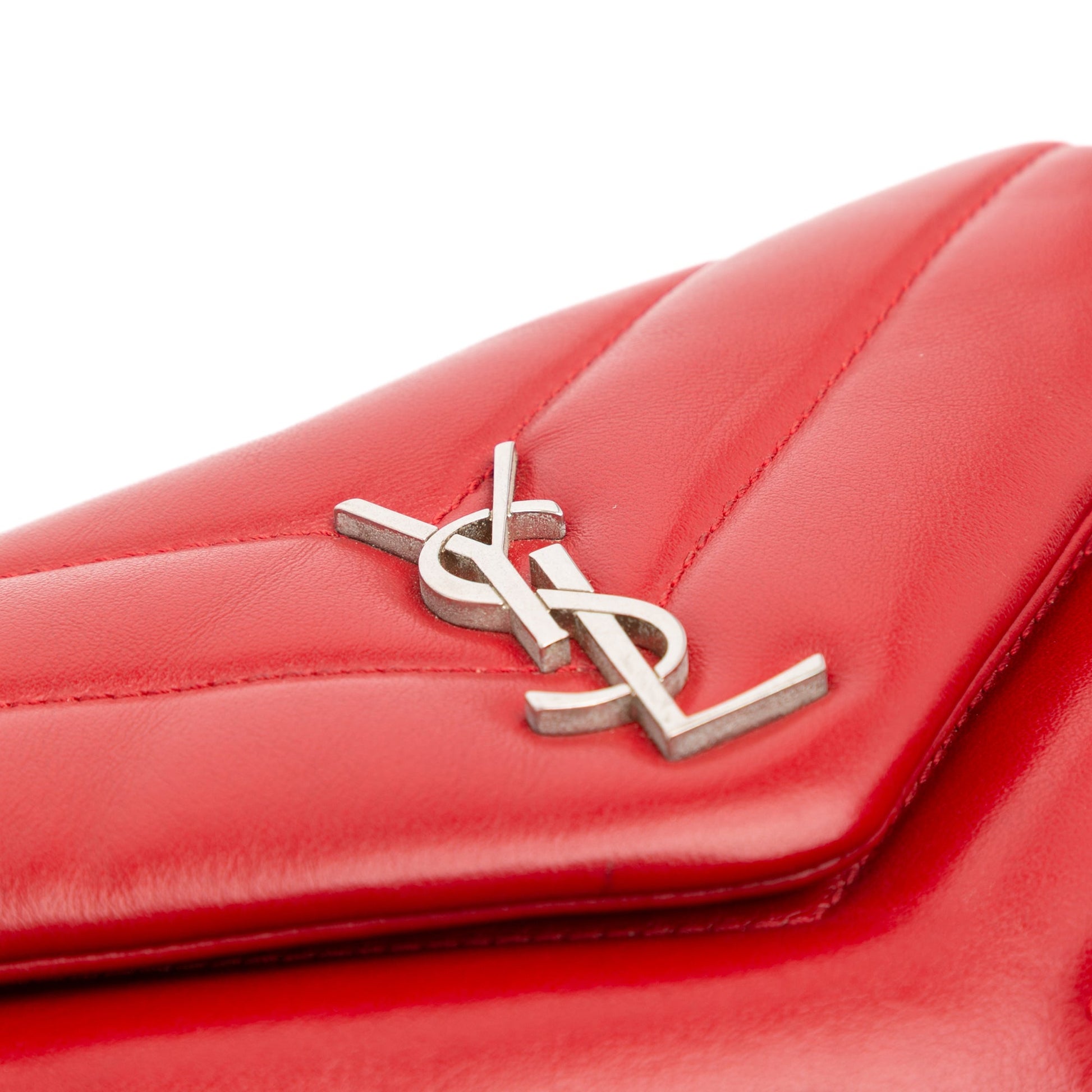 Saint Laurent – Loulou Small in Pelle Matelassé Rossa – 2018 - Etoilux