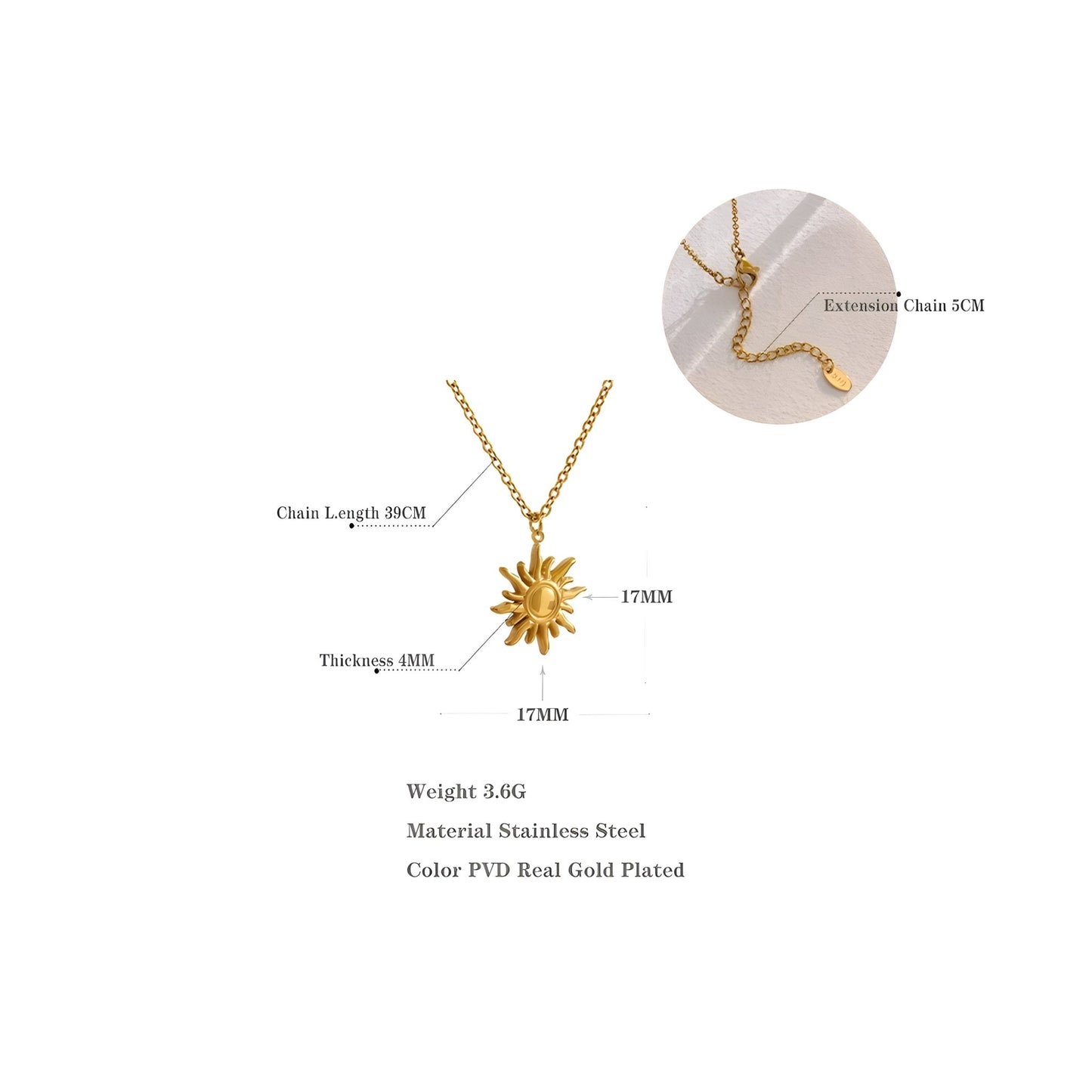 BEHI SUN NECKLACE - Etoilux