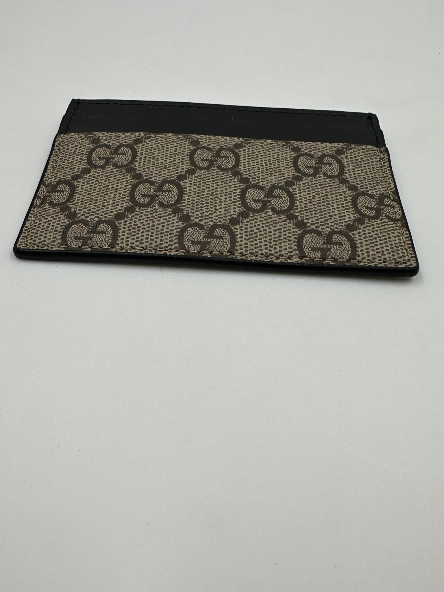 Gucci Card Case GG Supreme Tela Rivestita Nera — Porta Carte - Etoilux