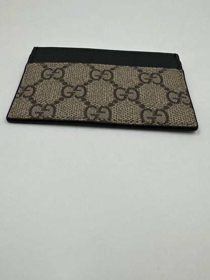 Gucci Card Case GG Supreme Tela Rivestita Nera — Porta Carte - Etoilux