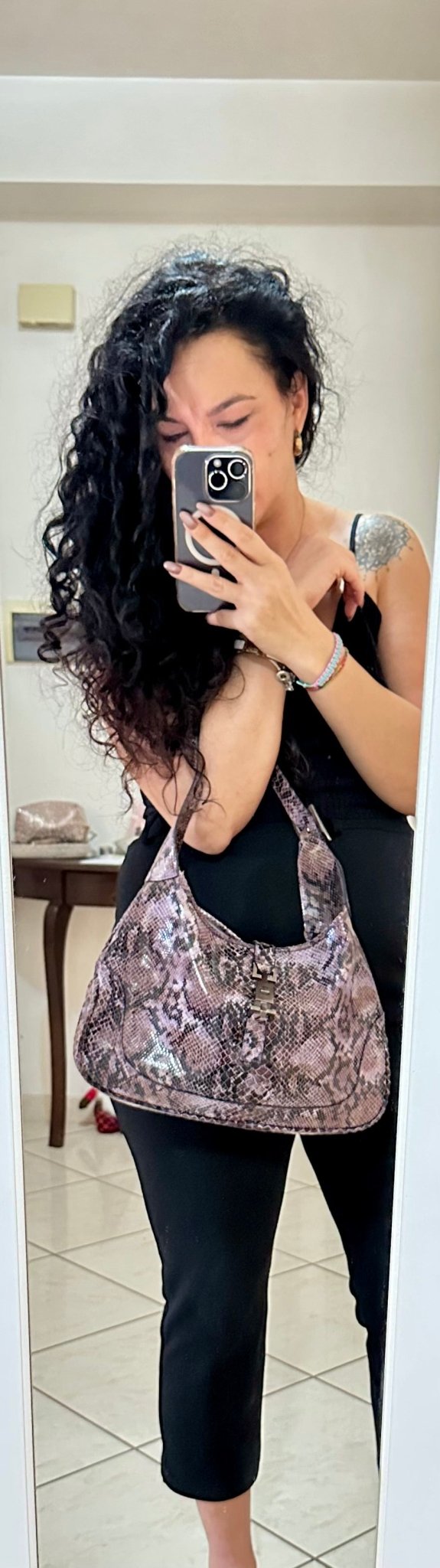 Gucci Jackie Hobo in Pelle Stampa Pitone – Vintage - Etoilux