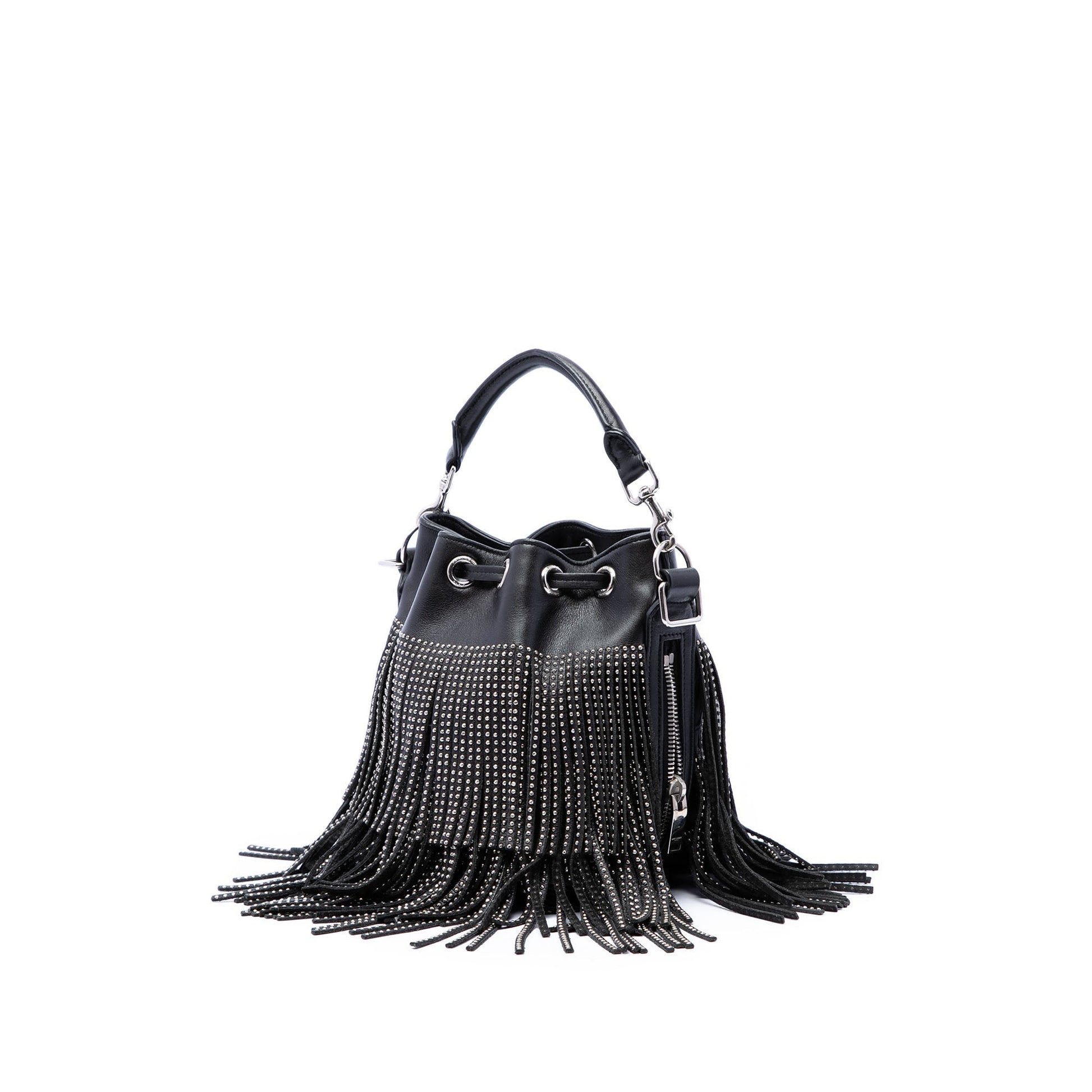 Saint Laurent Emmanuelle Bucket Bag Pelle Borchiata Nera – Small - Etoilux