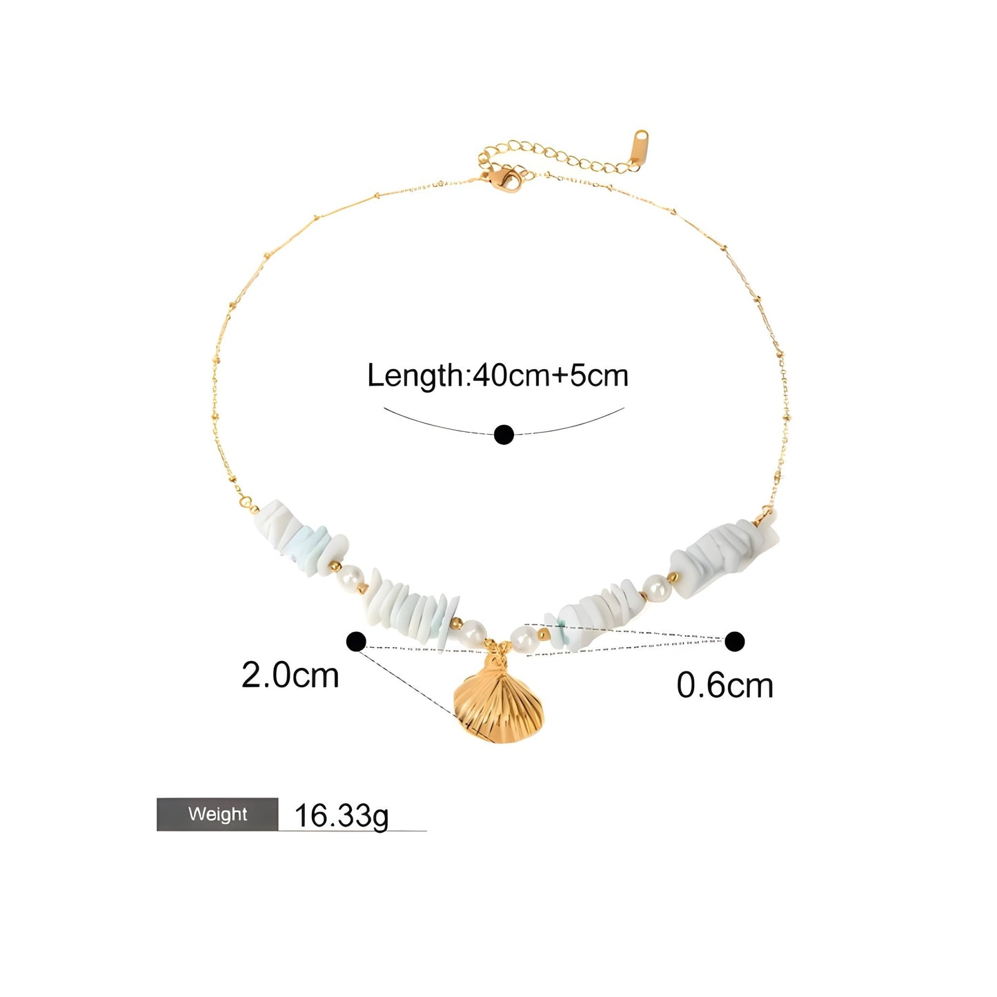 BEHI SHELL NECKLACE - Etoilux
