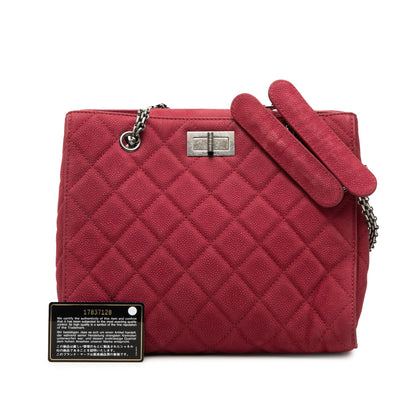 Chanel 2.55 Reissue Shopping Tote Pelle Caviar Nabuk Rossa 2012-2013 – 27 cm - Etoilux
