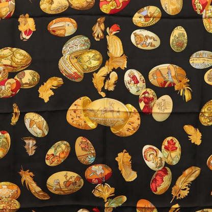 Hermès Carré 90 "Couvée d'Hermès" Seta Nera – Latham - Etoilux