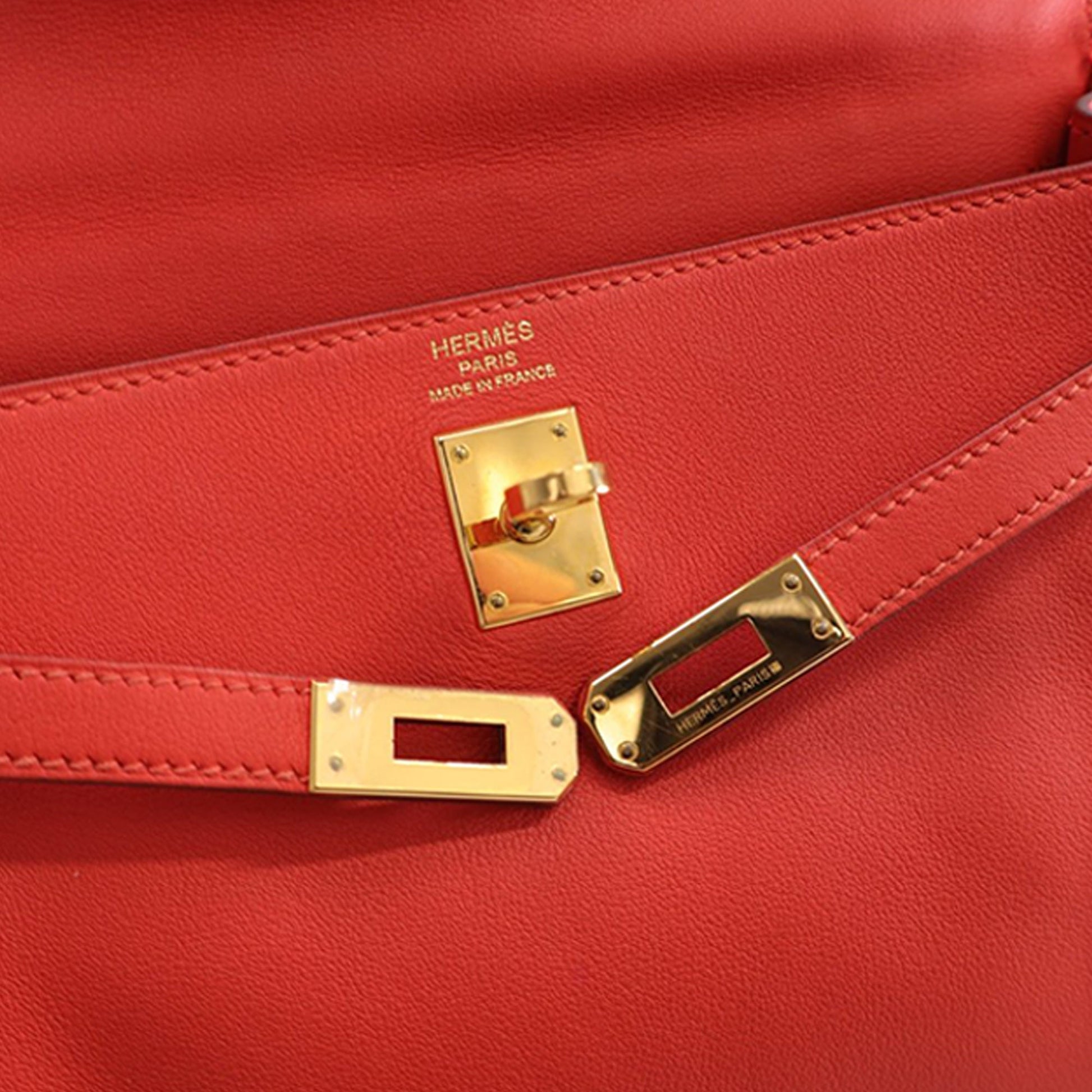 Hermès Kelly II Retourne 25 in pelle Swift Rouge Pivoine Anno 2015 – Made in France - Etoilux
