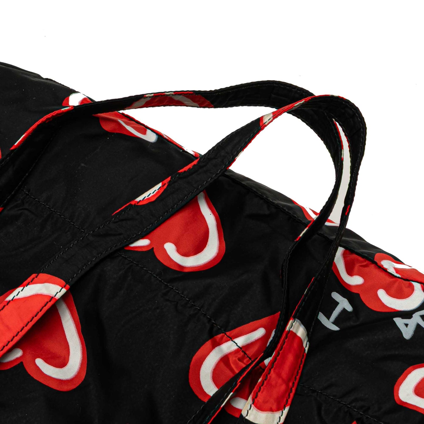 Prada – Tote in nylon stampato con cuori (“I Love Prada”) - Etoilux