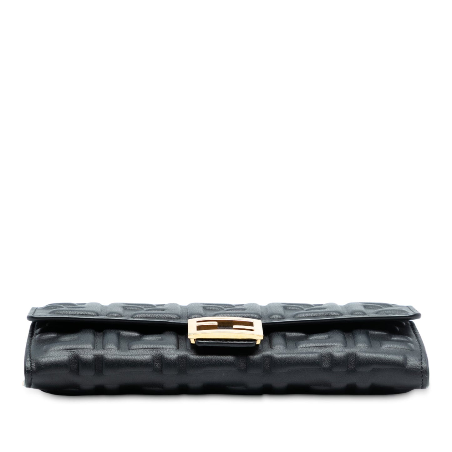 Fendi Baguette Soft FF Continental Wallet on Chain Nappa Nera Hardware Oro – 19 cm - Etoilux