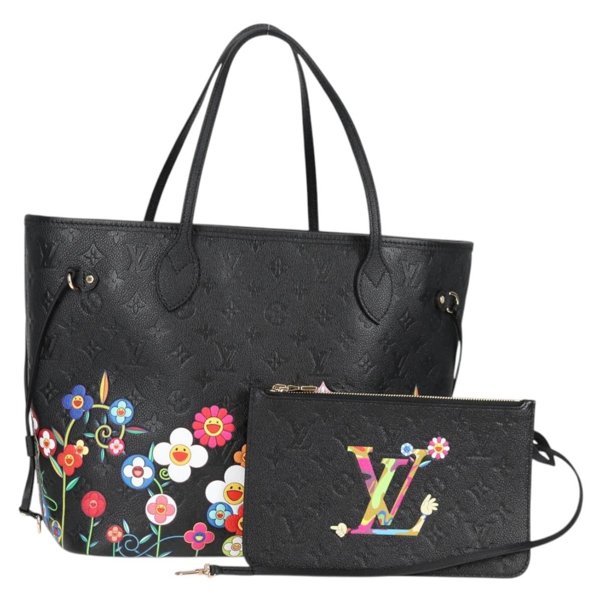 Louis Vuitton Neverfull MM – Monogram Empreinte Nero – Limited Edition Takashi Murakami Flowers - Etoilux