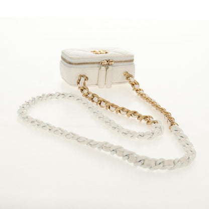 Chanel CC Zip Mini Bag Pelle di Agnello Bianco Latte – 11 cm - Etoilux