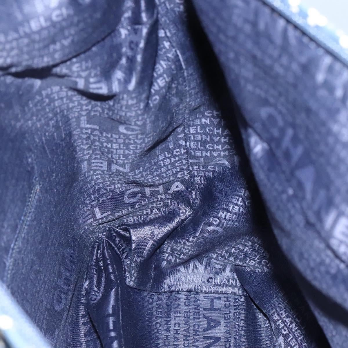 Chanel Vintage Tote Grande in Tela Stampata CC – Blu Navy - Etoilux