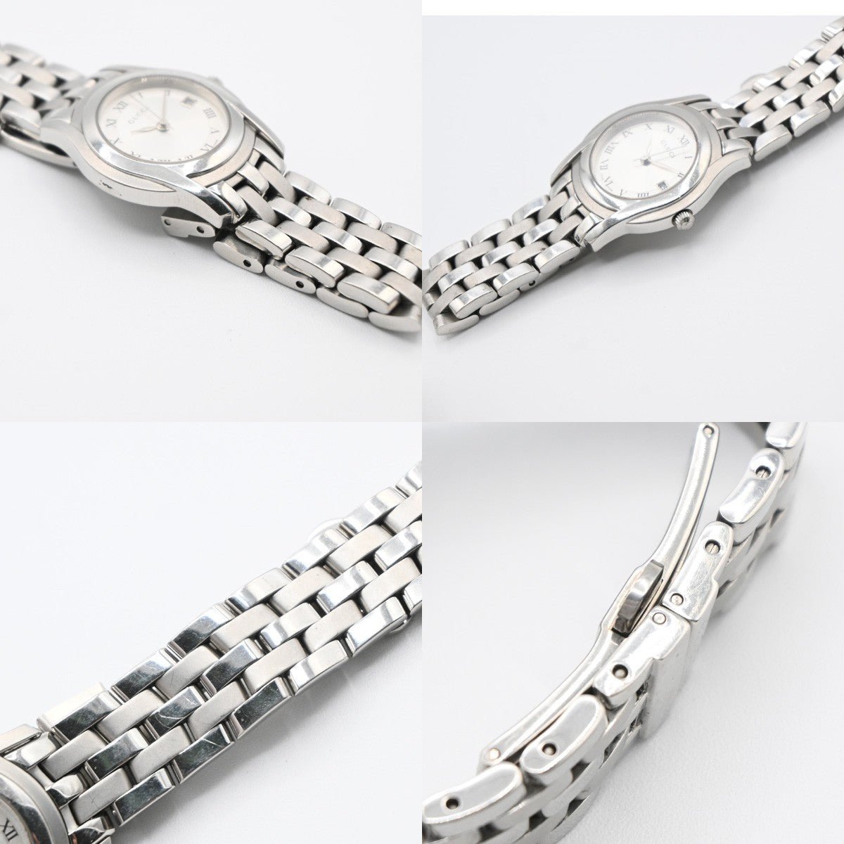 Gucci 5500L Orologio al Quarzo in Acciaio Inossidabile Quadrante Bianco – 25 mm - Etoilux