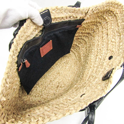 Coach Borsa tote da donna in pelle e paglia intrecciata Coach con motivo Tea Rose, beige e viola - Etoilux