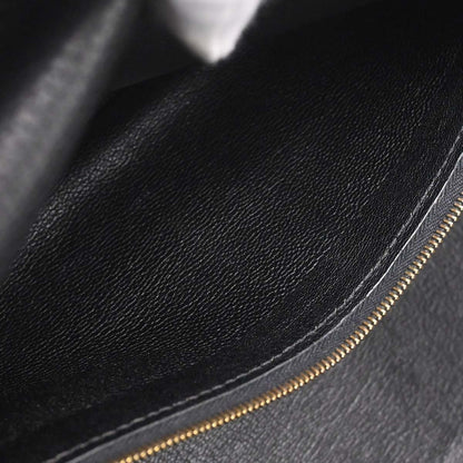 Hermès Kelly 42 Élan Shoulder Togo Noir Hardware Dorato — Formato Orizzontale Raro - Etoilux