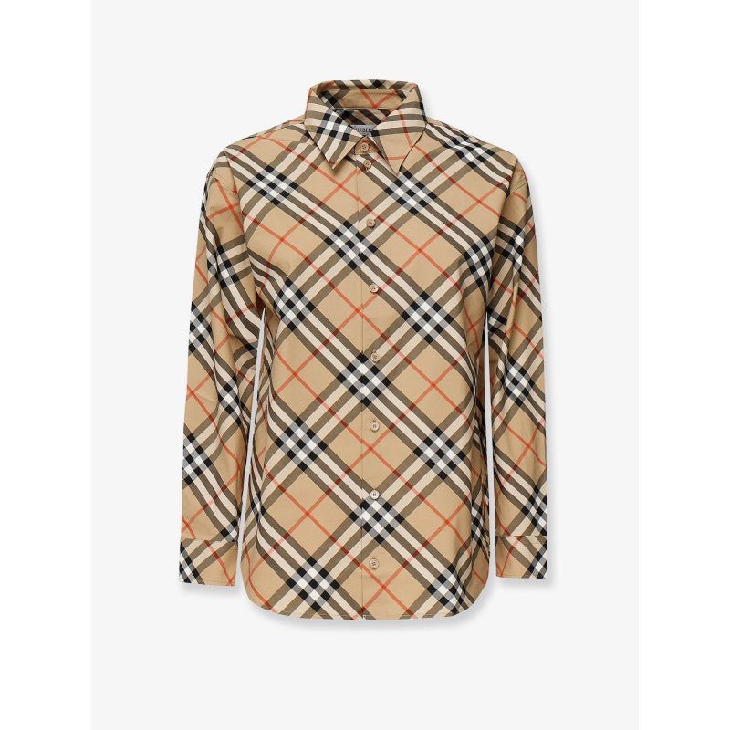 Burberry Camicia in Cotone Motivo Check Beige – Nuova con Cartellino - Etoilux