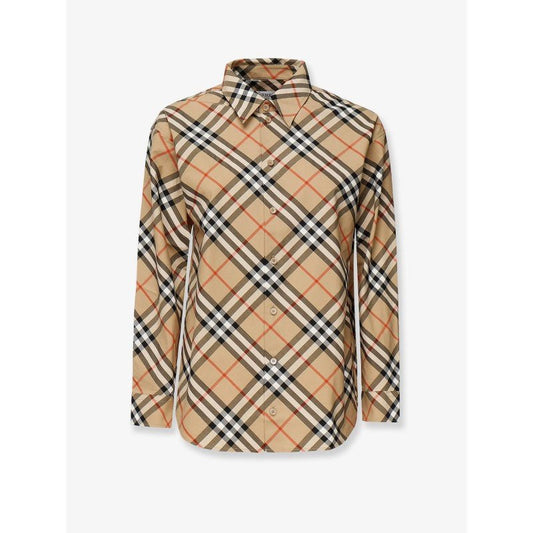 Burberry Camicia in Cotone Motivo Check Beige – Nuova con Cartellino - Etoilux