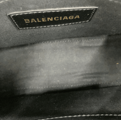 Balenciaga Hardware Small Tote Canvas Rigato Ecru/Nero - Etoilux