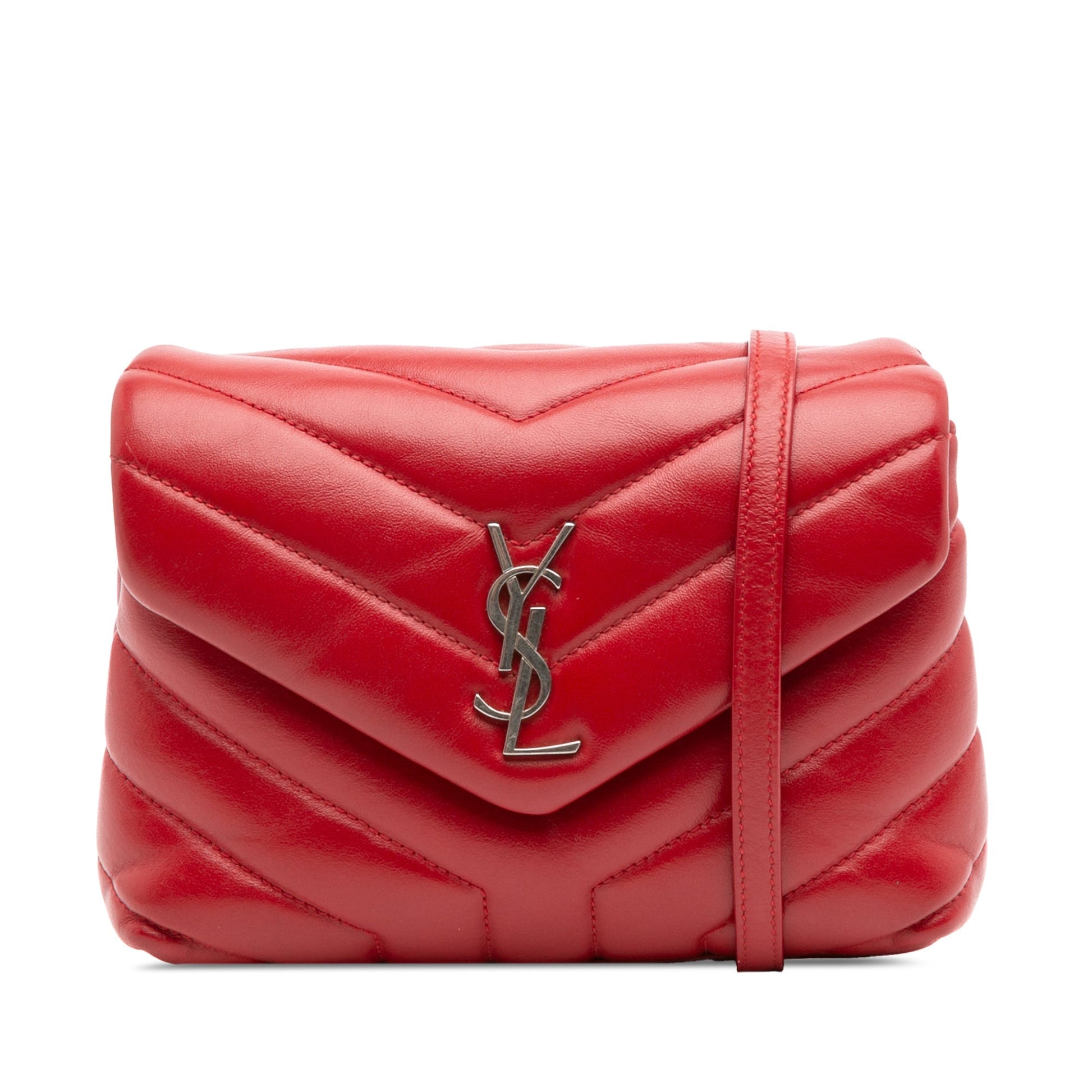 Saint Laurent – Loulou Small in Pelle Matelassé Rossa – 2018 - Etoilux