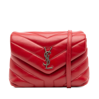 Saint Laurent – Loulou Small in Pelle Matelassé Rossa – 2018 - Etoilux