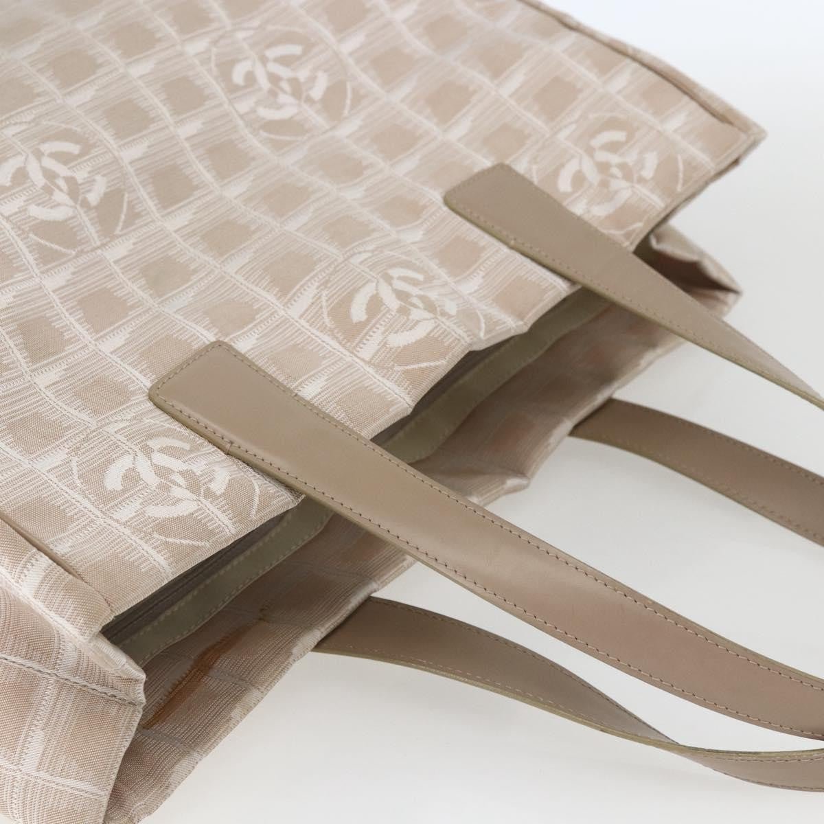 Chanel Travel Line Tote Medium Nylon Jacquard Beige – Serie 9390405 - Etoilux