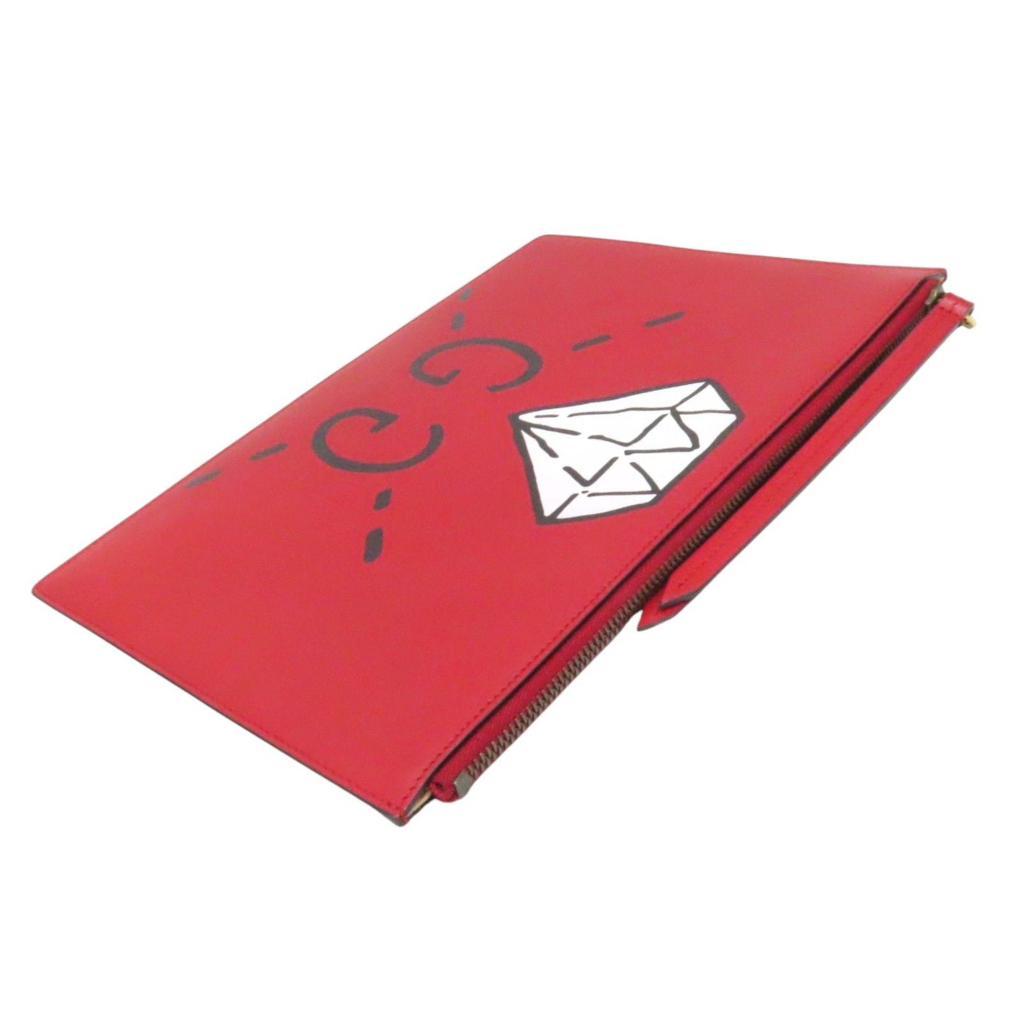 Gucci GucciGhost Diamond Pouch Clutch Calfskin Rosso – 30 cm - Etoilux